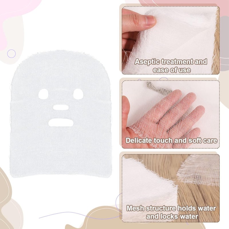 picidae 100 Sheets Pre-cut Gauze Facial Cotton Beauty Gauze Skin Care Face, Soft High Frequency Gauze Face Pads for Women Girls Skin Face Care Spas Beauty Salons - Image 2